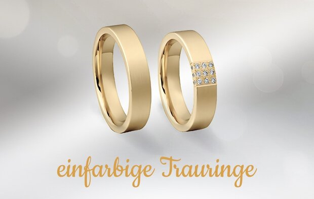 einfarbige Trauringe