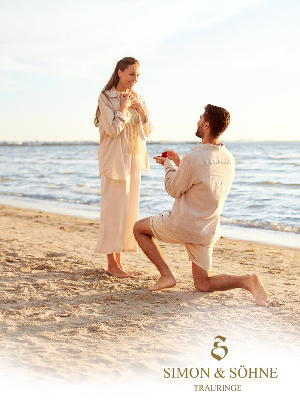 Verlobungsringe, die Herzen verbinden.